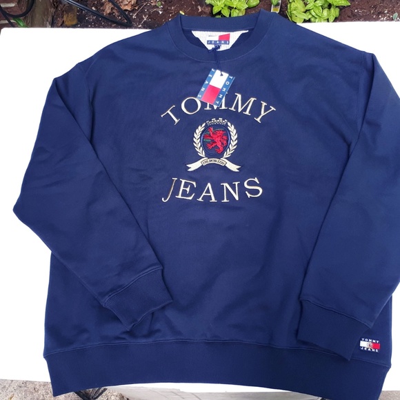 Tommy Jeans Crew Neck Navy Blue NWT XXL - Picture 3 of 8